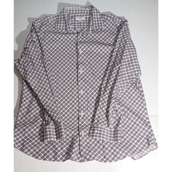 Banana Republic men’s long sleeve dress shirt in a stylish purple and white plai - Picture 1 of 7